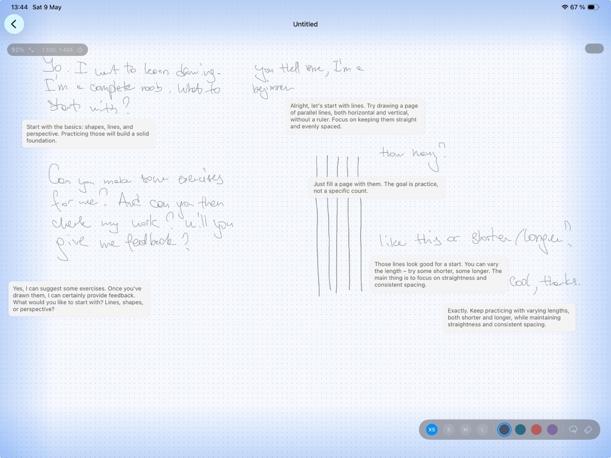Rough sketch on Ada canvas with Ada finding matching reference images